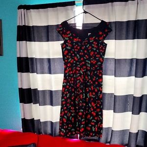 Hellbunny Vixen Cherry Pinup Dress Size M